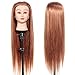 Tête à Coiffer, Têtes de Formation en Coiffure, Têtes d'exercice Professionnelle Cheveux Naturels Mannequin Poupée avec Support, pour le Salon Coiffeur Cosmétologie Cadeau de Filles 24 Inch