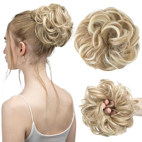 CATOR 1 Pcs Grande Chignon Finto per Capelli, Parrucche capelli veri Chignon Facile per Capelli Elastico Capelli Finti Ondulato Capelli Veri Coda di Cavallo Pezzo di Capelli Spessi Updo per Donne