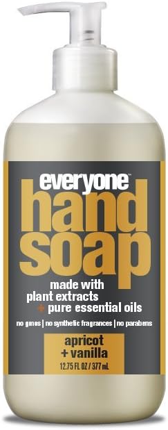 Everyone Liquid Hand Soap, 12.75 Ounce (Pack of 6), Apricot and Vanilla, made with Essential Oils for kitchen and bathroom