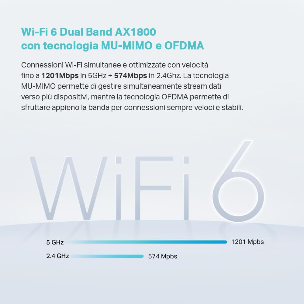 TP-Link Archer VX1810v Modem Router VDSL/ADSL, AX1800Mbps Dual Band WiFi 6, Profilo VDSL2 35b, VoIP, 4 Porte Gigabit, Porta DSL, FXS, Compatibile con VDSL2/ADSL2+/ADSL2/ADSL, Porta USB AX1800 Wi-Fi 6 - Immagine 4