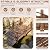 HOMEDIARY Fir Wood Garden Bridge, Outdoor Stained Finish Arc Footbridge Walkway with Double Safety Railings, Decorative Pond Bridge Landscaping for Backyard Farm Garden Creek Pond Decor, Carbonized