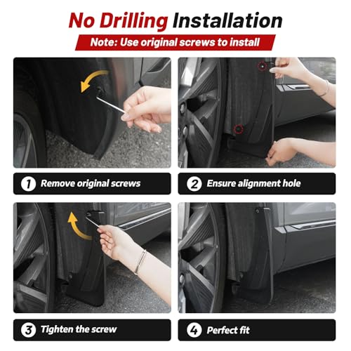 Image of Sunsdrew Mud Flaps for 2024 2025 2026 Toyota Tacoma - No Drilling Required Splash Guards - 4PCS Front & Rear Mud Guards(4th Gen Tacoma Truck Accessories)