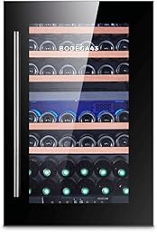 BODEGA43-42 Einbau Weinkühlschrank - Luxuriöse Weinklimaschrank mit 2 Zonen und digitalem Temperaturdisplay - 42 Flaschen, Vollglas-Designtür, 40 dB, 5 Ausziehbare Schubladen aus Birkenholz