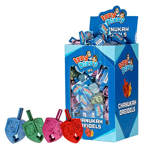 Izzy 'n' Dizzy 100 Medium Dreidels - Metallic Colored - Classic Chanukah Spinning Draidel Game and Prize - Bulk Value Pack