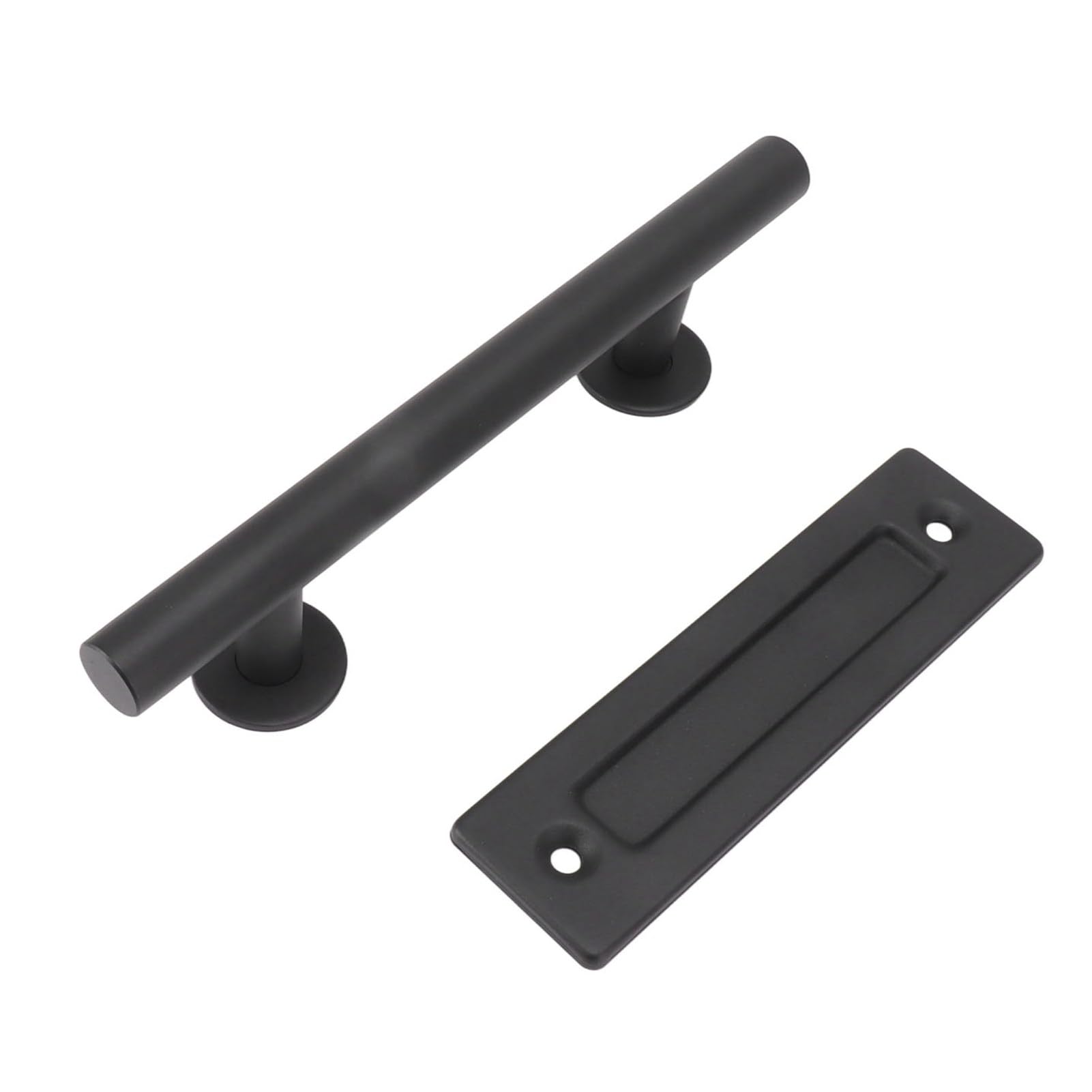 Carbon Steel Barn Door Handle Black Barn Door Handle Carbon Steel Sliding Door Handle Frosted Surface with Installation Sliding Door Hardware