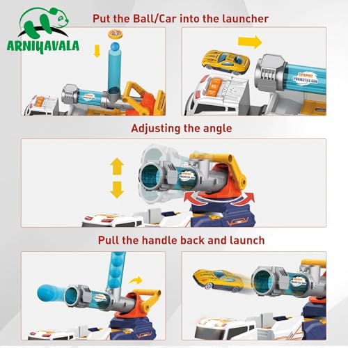 Image of Truck Toys for Kids, 28 inch Large Car Toys Include 2 Racing Cars+4 Ball, with Light & Sounds, Eejection&Shooting Transport Cars Toy, Gifts for Boys Girls 3 4 5 6 7 8 Year Old
