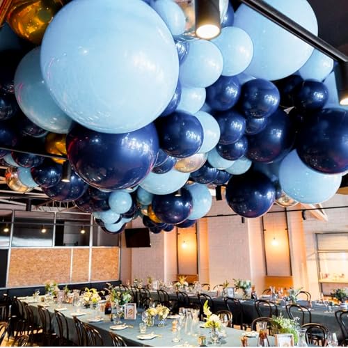 Image of PartyWoo Baby Blue Balloons 4pcs 36 Inch Light Pastel Sky Aqua Blue Balloons for Graduation Baby Shower Gender Reveal Weddings Easter Birthday Bachelorette Anniversary Party Decorations Blue-Q13