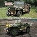Remote Control Truck Off Road - 4x4 1/10 Scale Willys Army Rock Crawler RC Truck with Winch&Car Cover, 40Mins Play Time All Terrain Offroad RC Car, Military Vehicle Toys for Boys, Radio Controlled Car