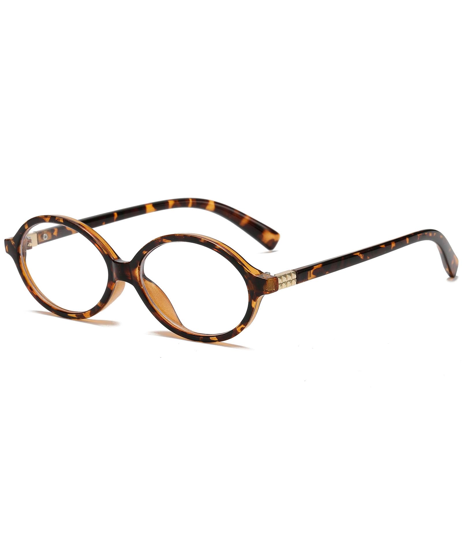 ZIMUSUN Fashion Oval Frame Glasses for Women Men Oval Lens Non-prescription Nerd Eyeglasses(A1 Tortoise)