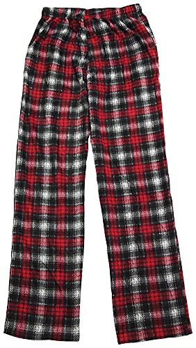 Hanes Men's Micro Fleece Plaid Pant, Red 41645-X-Large2