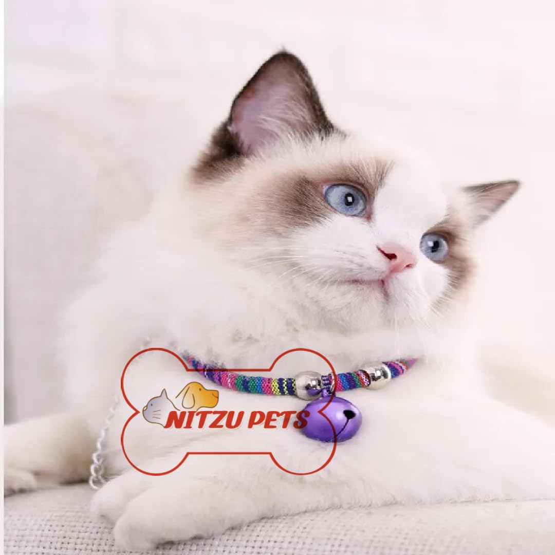 NITZU PETS Japanese Style Pets Cat Collar Adjustable Kitty Kitten Necktie Nylon Necklacewith Bell Extension Chain for Wedding Party Birthdays Photoshot (Color May Vary)-1 Piece (B0CKLGLQ37) Amazon Price History, Amazon Price Tracker
