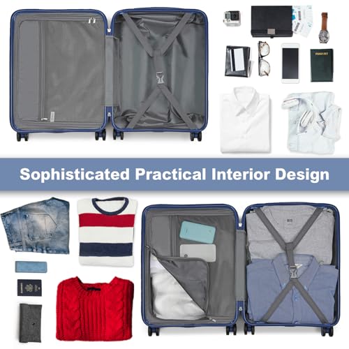 Image of Kono 28 Inch Large Checked Luggage with Spinner Wheels Expandable TSA Lock