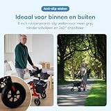 Rollator Safe Age lekki i składany – funkcja siedzenia – do użytku wewnątrz i na zewnątrz – oparcie i uchwyt na laskę (czerwony)