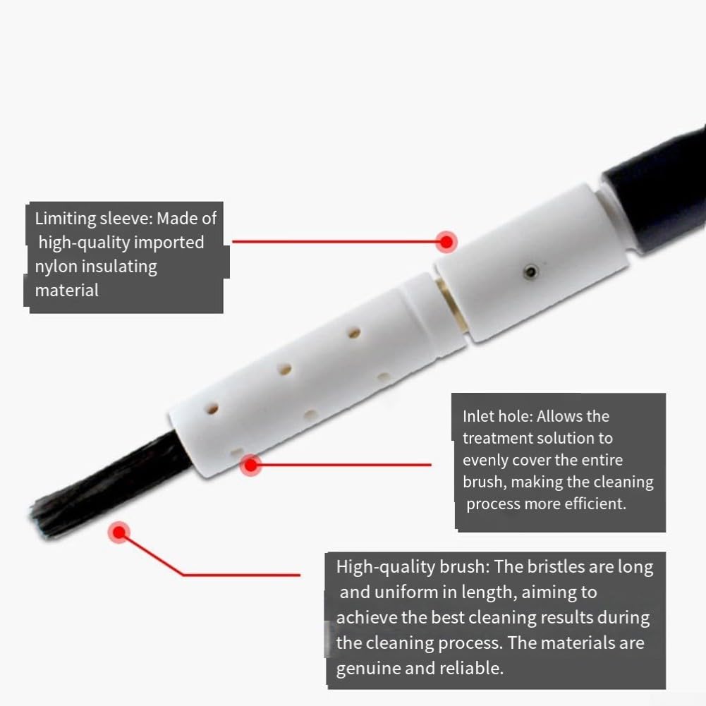Limpiador de soldadura electroquímica industrial, removedor de cuentas de soldadura de mano para decapado de acero inoxidable con cabezal de cepillo conductor de repuesto y manguera de gas de 3 metros