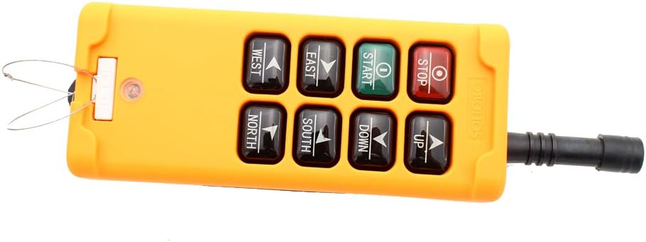 8 Key Industrial Remote Control Wireless Hoist Crane Push Button Switch 1 Transmitter +1 Receiver (AC/DC 12-24V)