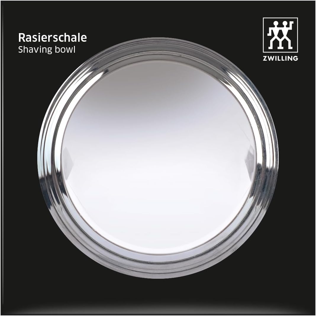 ZWILLING Bol à raser (rasage humide, rangement du savon à barbe, bol pour faire mousser, chromé), argent