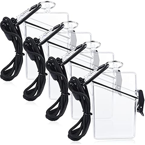 URATOT 4 Pack Waterproof Badge Holder with Lanyard Cover