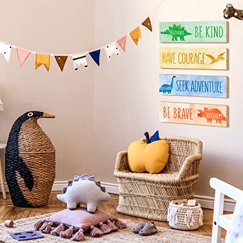 Ittoir Pharmacy Products Wall Art Sign Boy Room Decors Kids Bedroom Decor for Boys Watercolor Dinosaur Wooden Hanging Wall Decor for Boys Kids Bedroom Playroom c