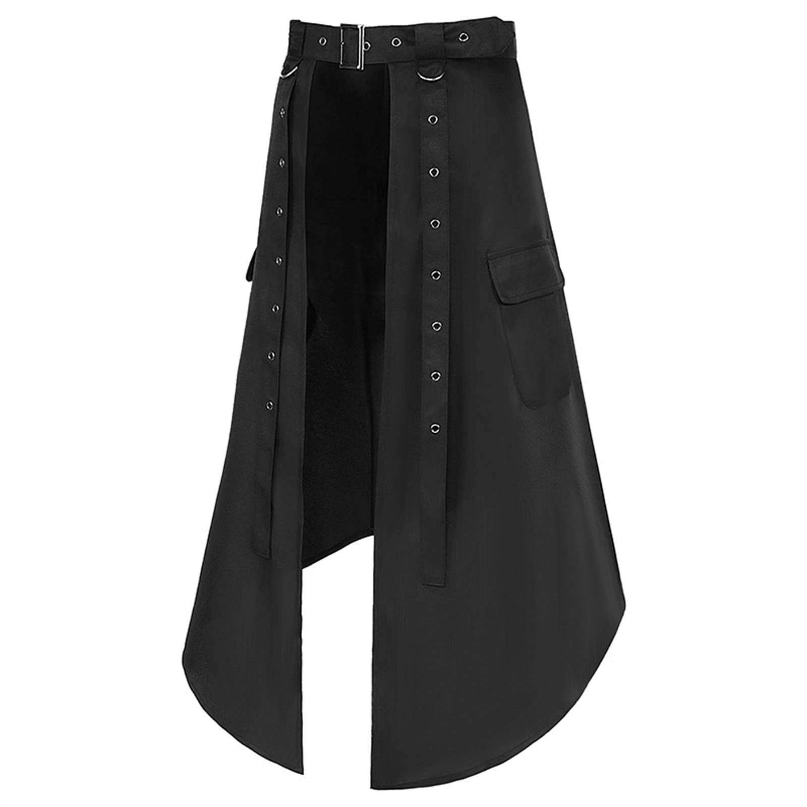 2026 Rock Damen Herren Röcke Mittelalter Cosplay Punk Maxirock Gothic Kette Passende Röcke