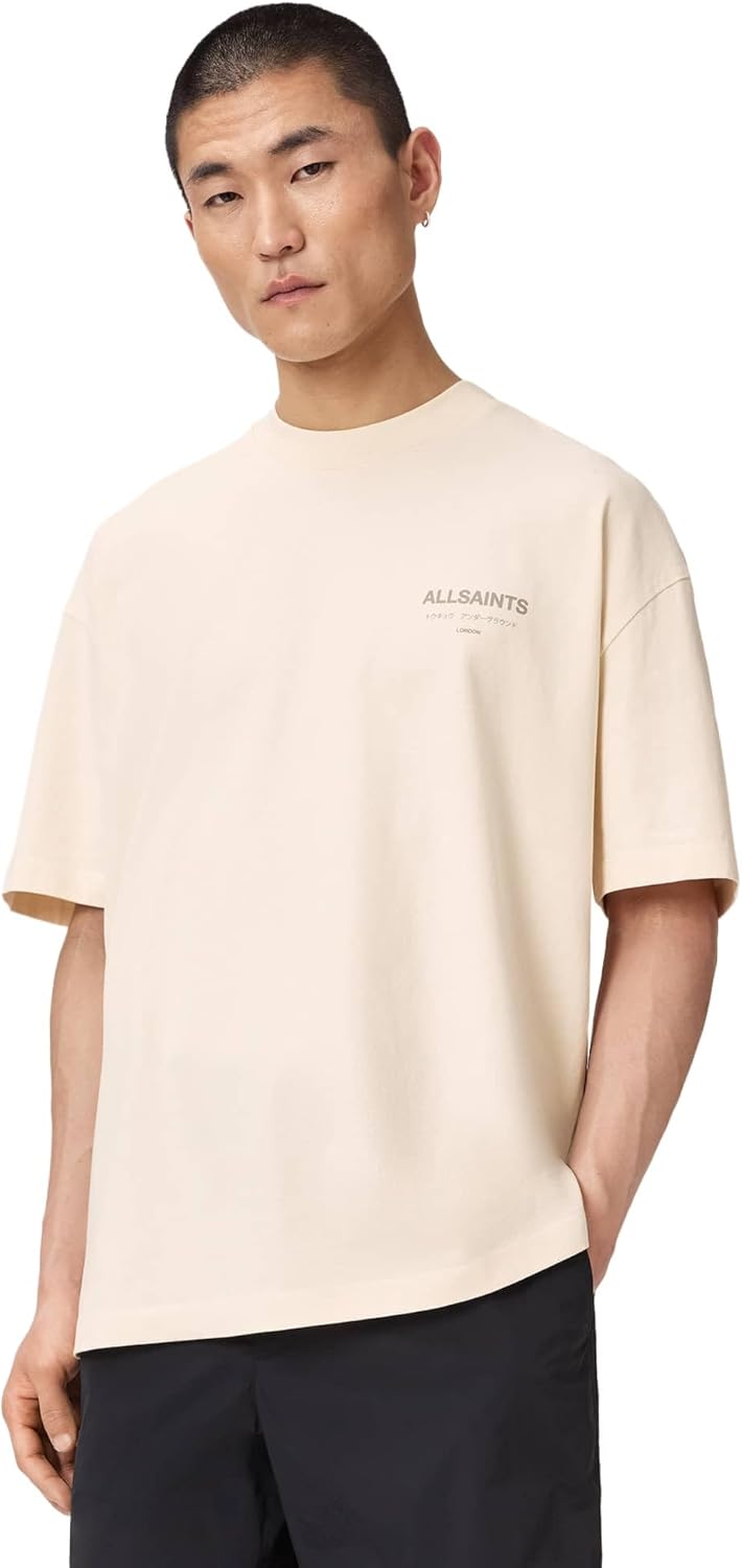 AllSaints Men's Underground Oversized Short Sleeve Crew Neck Shirt