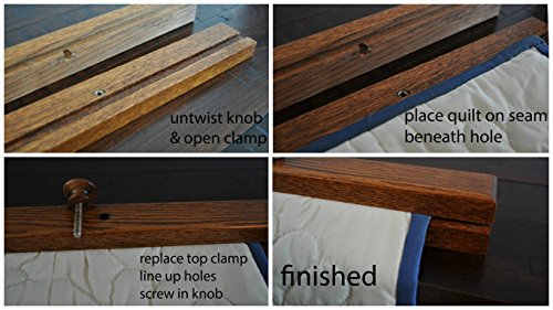 Image of RRD Quilt Hanger for Wall for Display (84 inch) Amish Made Wooden Quilt Rack Wall Mount - Rustic Tapestry Quilt Wall Hangers (Oak Wood, Michaels Stain)