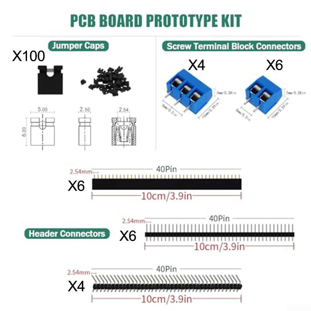 Kit de 147 circuits PCB, 6 tailles de cartes de prototypage pour projets électroniques, projets de bricolage, pratique de soudure