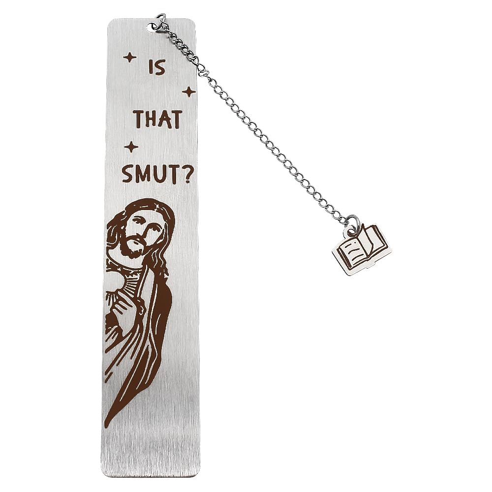 PATCHUPS Peeking Jesus is that Smut? Bookmark (Metal 1 Piece Silver)