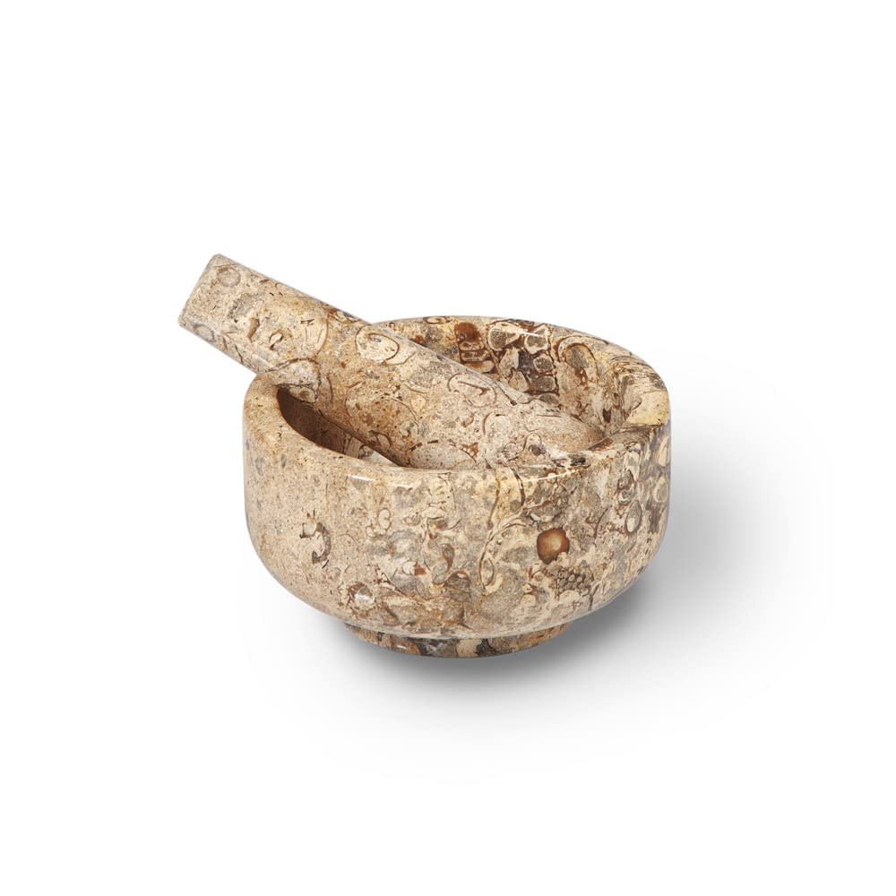 Stößel & Mörtel Klassische Form - Fossiler Stein