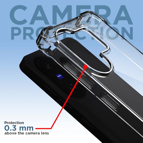 Image of Pikkme Back Cover for Vivo X200 Fe 5G PC + TPU Clear Transparent Raised Edges Shockproof Protective Phone Bumper Case(Transparent)