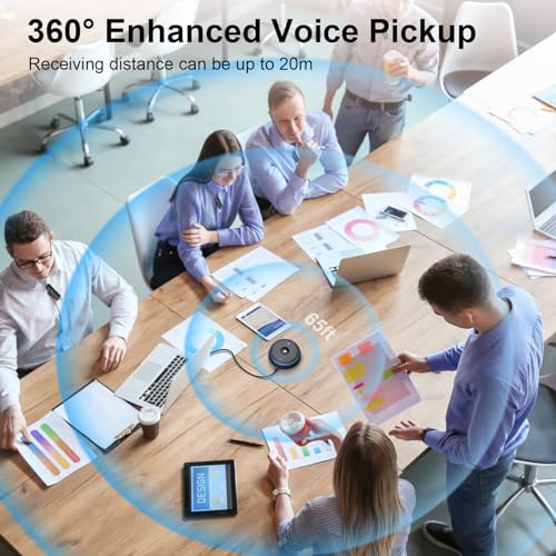 Image of Conference Speaker with 4 Wireless Mics, USB Speakerphone with AI Noise Reduction&360 Voice Pickup, Conference Microphone Compatible with Leading Platforms (4 Wireless Mics)