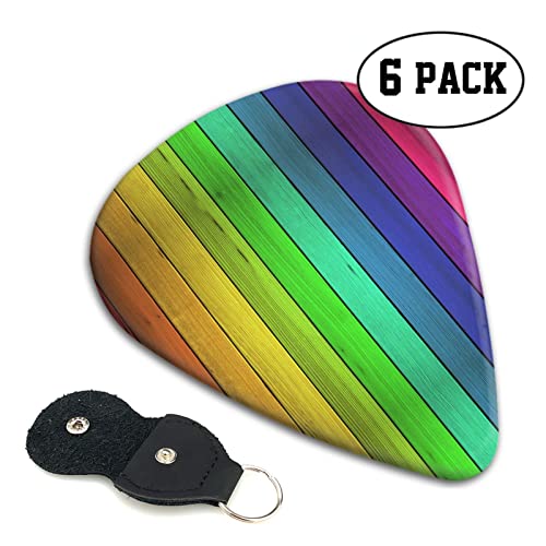 Lot de 6 médiators en bois coloré pour guitare acoustique, guitare électrique, basse, ukulélé – fins, moyens et épais. - Les Beatles, Paul McCartney, John Lennon, RIngo Starr, George Harrison Lot de 6 médiators en bois coloré pour guitare acoustique, guitare électrique, basse, ukulélé – fins, moyens et épais. – Image 3