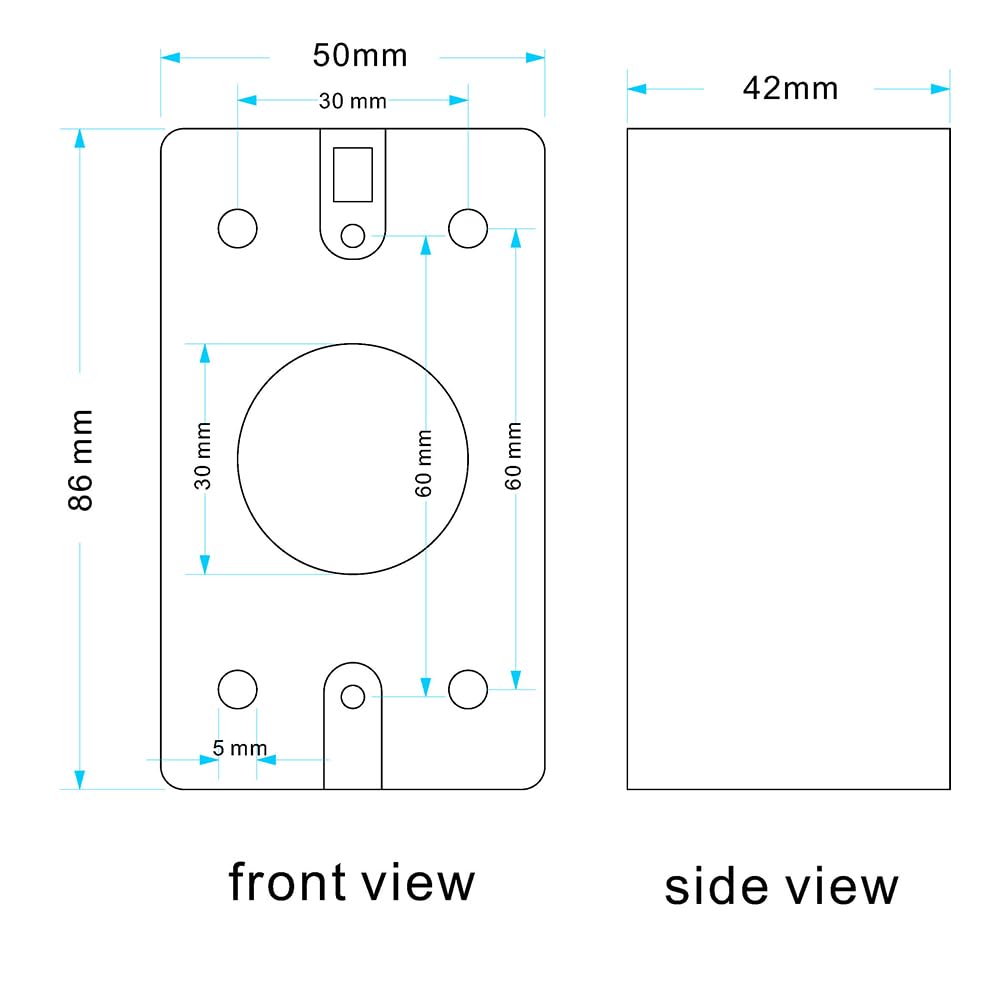 Back Box 86 * 50mm Mounting Accessory for Push Eixt/doorbell Button Switch Metal Electroplate