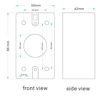 Back Box 86 * 50mm Mounting Accessory for Push Eixt/doorbell Button Switch Metal Electroplate