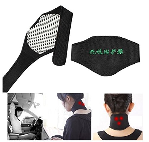 Tourmaline Self Heating Thermal Magnetic Therapy Thermal Neck Pad Wrap Support Brace Massage Belt by STCorps7