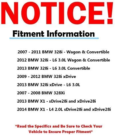 Miniatura 6 de Detroit Axle - Kit de freno trasero para BMW 325xi 328i xDrive 328xi X1 Rotores de freno de disco de cerámica Reemplazo de pastillas de freno