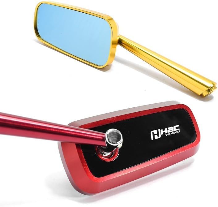 Universal CNC Aluminum Alloy Motorcycle Rearview Mirror, H2C Reversing Mirror Reflector (RED)
