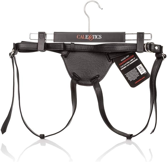 CalExotics Her Royal Harness The Countess - On Hanger – Premium Adjustable BDSM Probe Strap O Plus Size Harness – Sex Toys for Couples and Women - Black