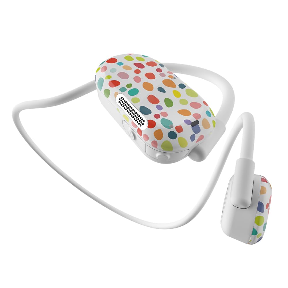 Purity Air Open Ear Headphones - True Air Conduction Wireless Bluetooth Open Ear Earbuds with Dual Mic for iPhone/Android - Secured Long Wearing Comfort, Sports Sweat Resistant (Colorful Pebbles)