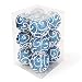 Allgala Christmas Tree Ornament Balls, 12 PK Glitter Decorated Foam 3" Blue Large Xmas Ball