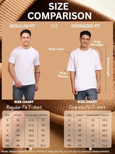 Image of Amazon Brand - Anarva Men's Oversized Cotton T-Shirt | Crew Neck | Half Sleeve | Solid Casual Tee