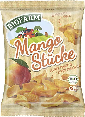 Biofarm Kluth Mangostücke, vegan, 80 g