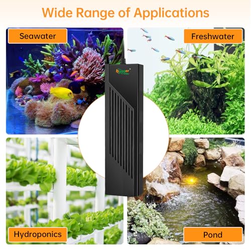Image of hygger - Aquarium Heater with Intelligent Temperature Controller, 1000W for 130-260 Gallon Fish Tank Submersible Heater with Automatic Heating System for Freshwater