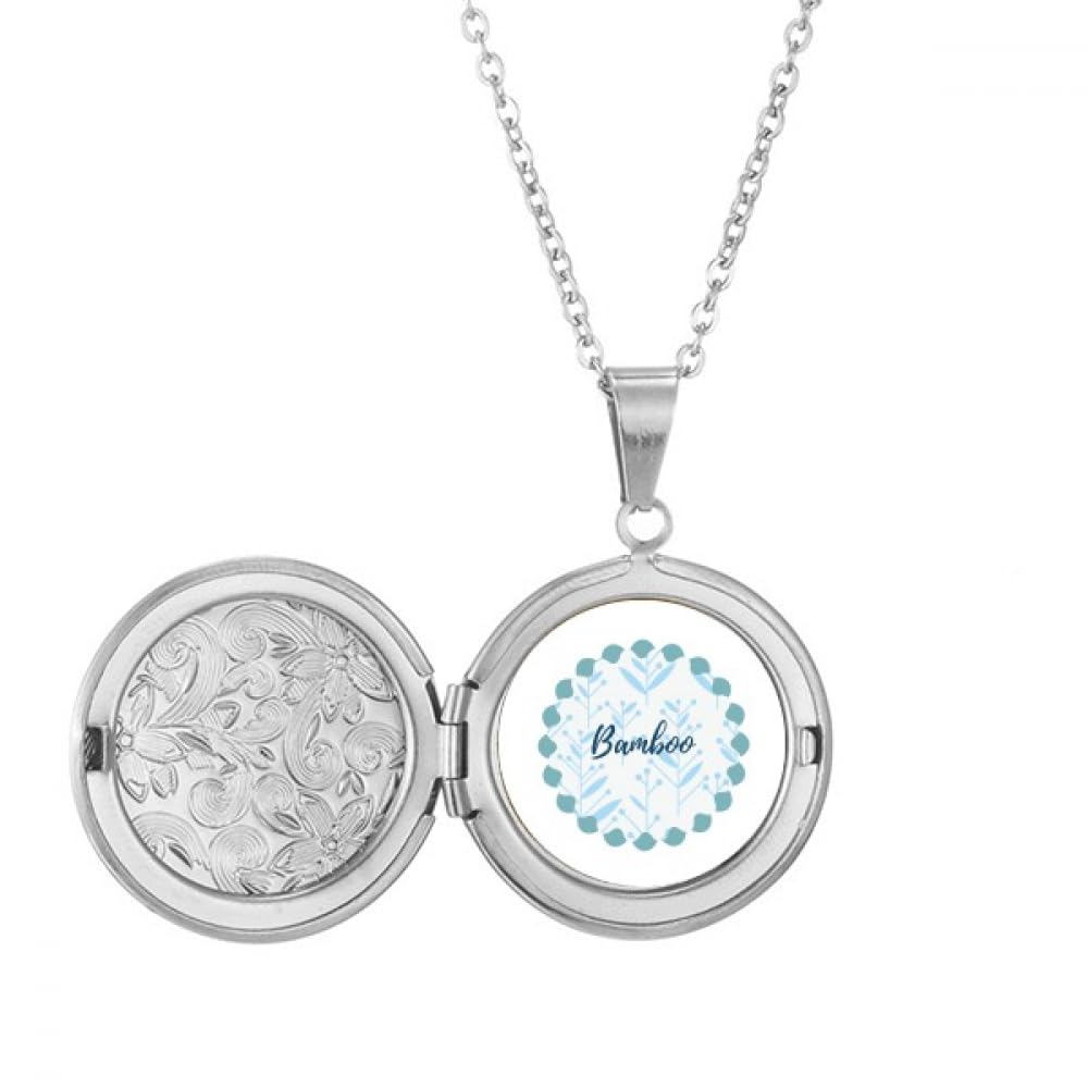 Collier médaillon bourgeon bleu fleur pendentif vintage romantique - 5