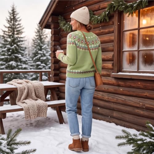 Cable Knit Sweater Women Crew Neck Contrast Tunic Casual Cute Swearers - image 6