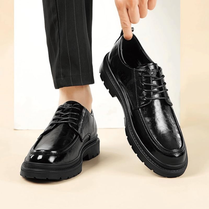 Men Oxford Office Leather Dress Shoes Business Lace Up Classic Loafers Tuxedo Comfortable Wedding Formal Fashion Party Footwear Shoes3