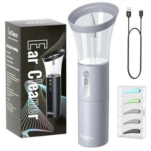 Ear Wax Removal Electric Ear Cleaning Kit Effective & Safe Ear Cleaner Irrigation Flushing System 4 Pressure Modes for Ear Wax Buildup Water Resistant Ear Cleaning Tool USB Rechargeable