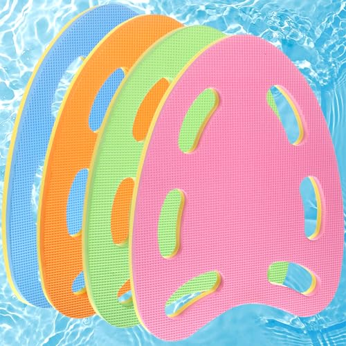 4 Pack Swimming Kickboard for Kids, Contour Kick Board with Handles for Beginners,Swim Kick Board for Swimming Training Aid Kickboard with Handrail Hole for Swim Teams & Recreational Swimmers