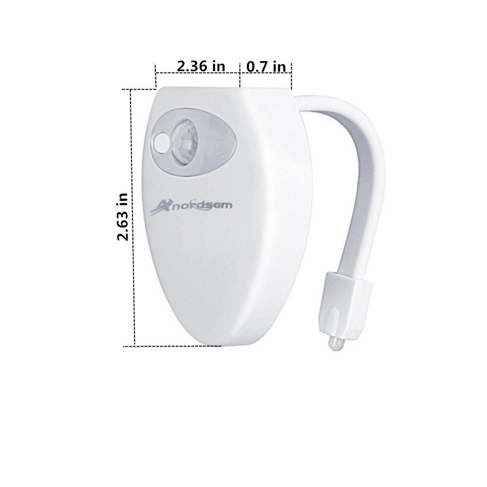 Toilettes Veilleuse - Détecteur de mouvement LED Toilette clair Bonnes pratiques d'économie d'énergie rechargeable USB lumière de salle de bain avec 8 Couleur Change Nice