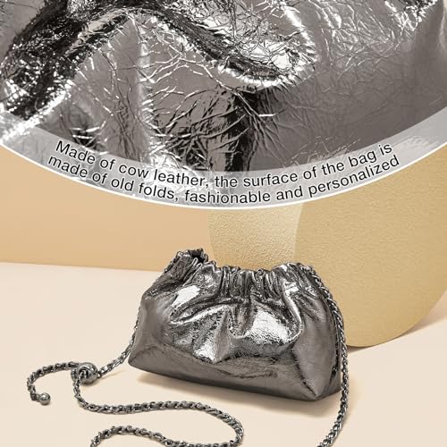 FOXLOVER Mini Size Cell Phone Crossbody Bags for Women Cowhide Leather Trendy Magnetic Closure Purses Chain Straps 5