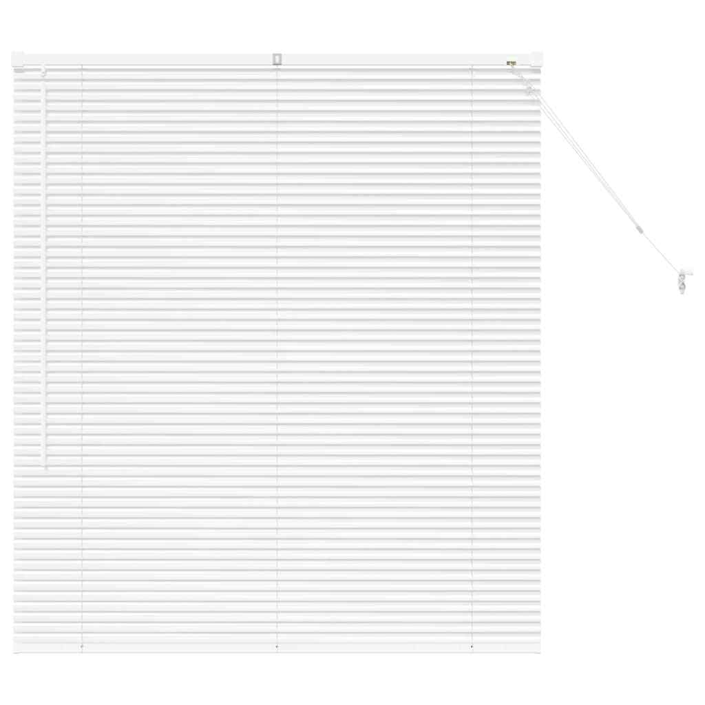 vidaXL Venetian Blinds Height Adjustable White 130 x 115 cm Aluminium, Modern Rectangular Aluminum Blinds, Adjustable Indoor Window Treatments, Light Control Privacy for Home Decor, Office